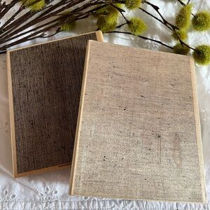 Set of Two Huge Background Texture Stamps Linen and Screen Never Used Wood Mount